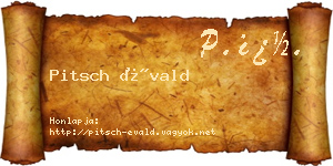 Pitsch Évald névjegykártya